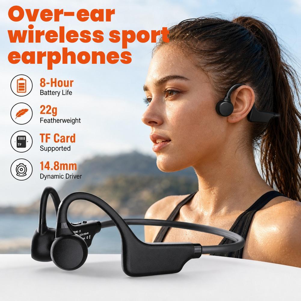 Bone Conduction Running Headphones - Casque à conduction osseuse, non intra-auriculaire,