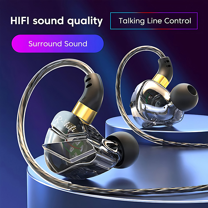 Type C Wired Earphones With Mic - Écouteurs filaires HIFI, prise 3,5 mm/AUX/Type