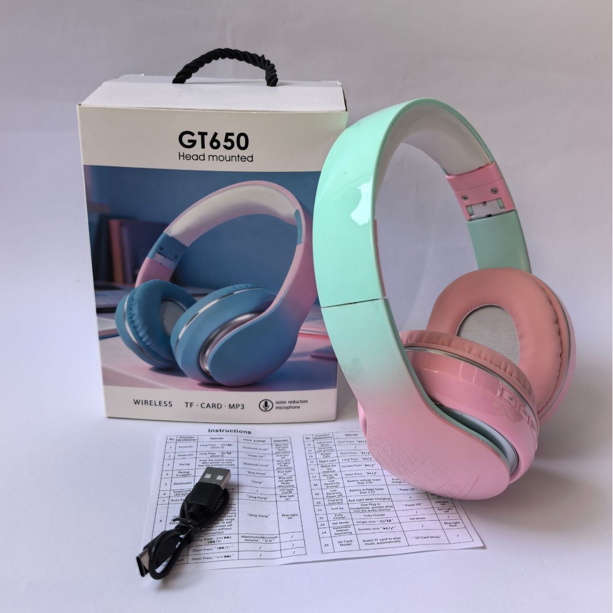 Casque Bluetooth 5.0 GT650 ave - Cat Ear Bluetooth Headset Led avis et prix