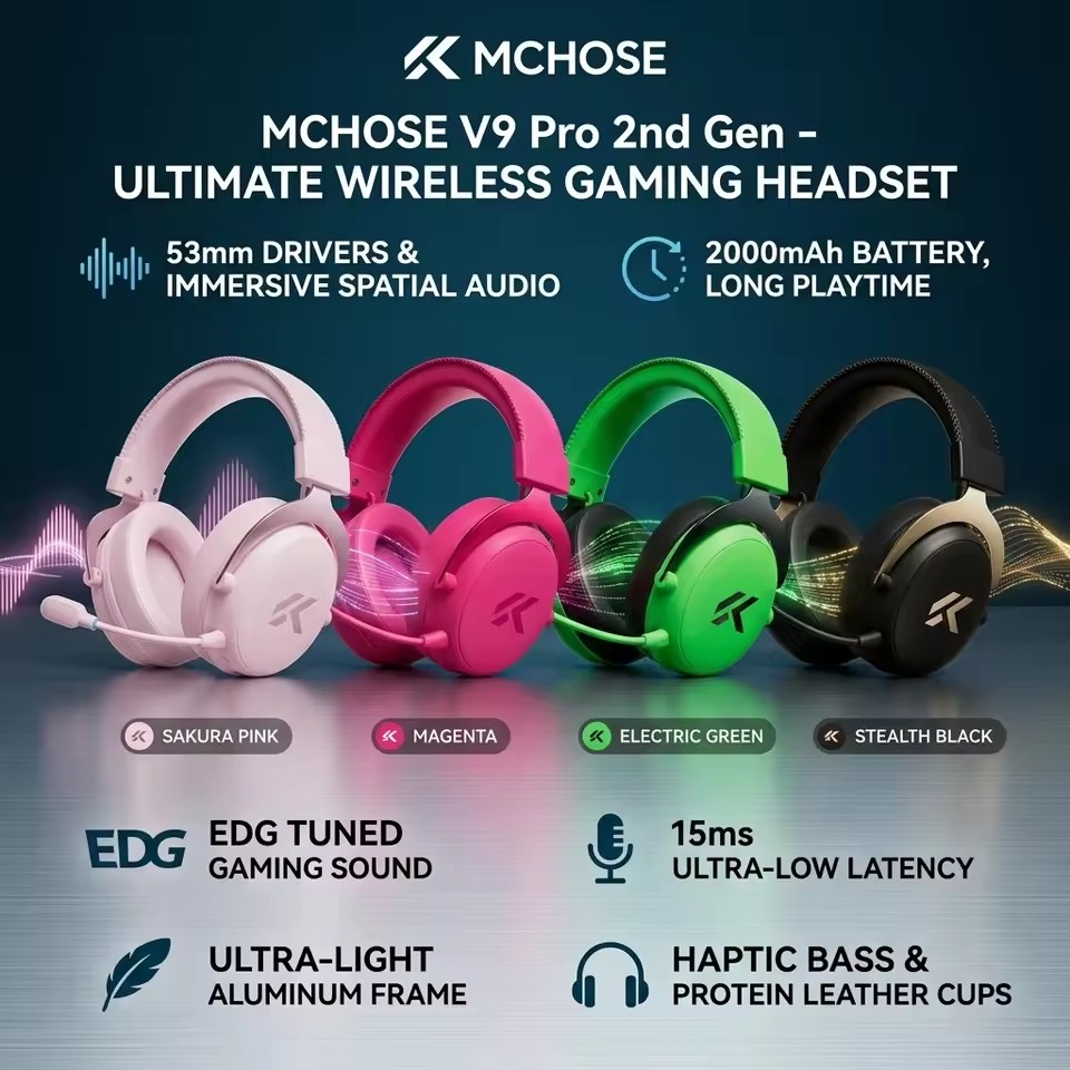 Casque de jeu sans fil MCHOSE  - Anc Wireless Over Ear Headphones avis et prix